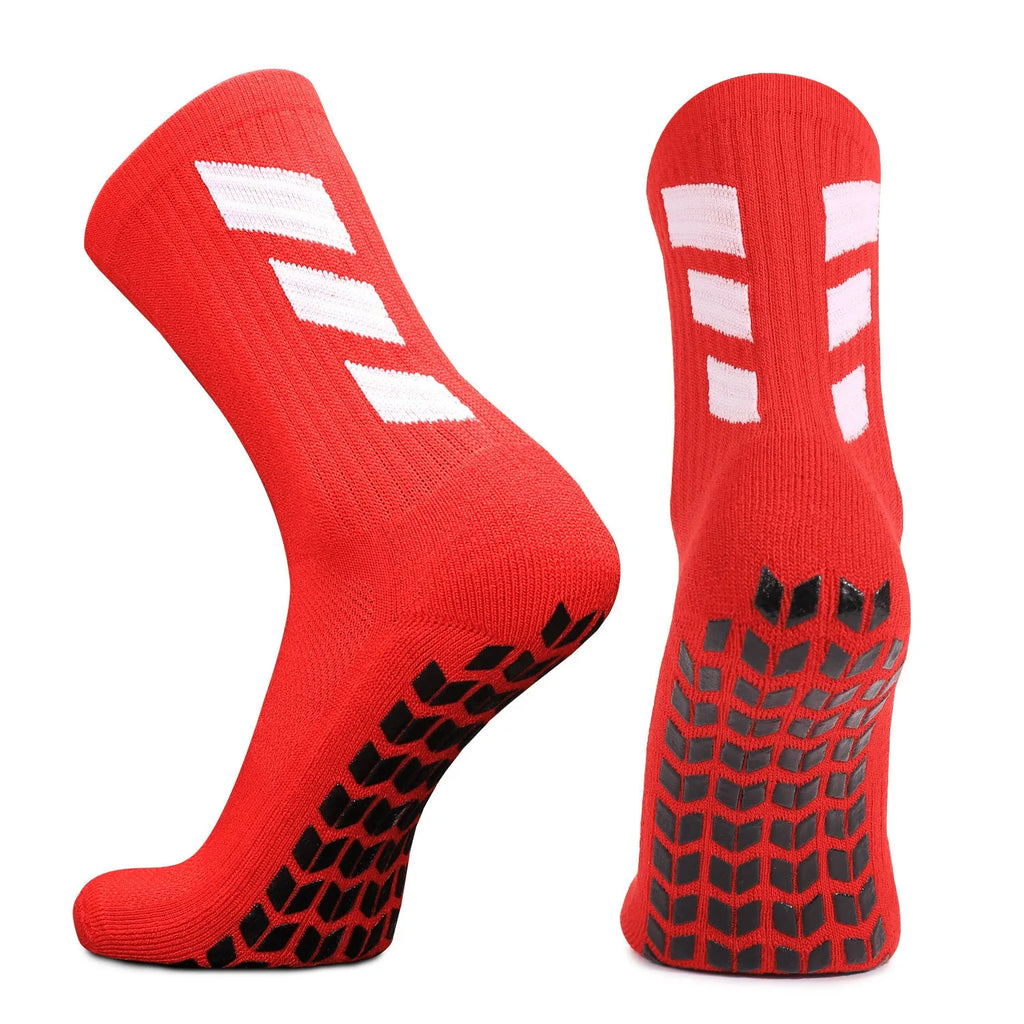 Non-slip sweat absorbing football socks, adult 39-45, middle calf, polyester cotton, five colours