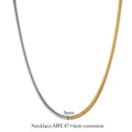Golden 3mm snake bones chain necklace with geometric design for women