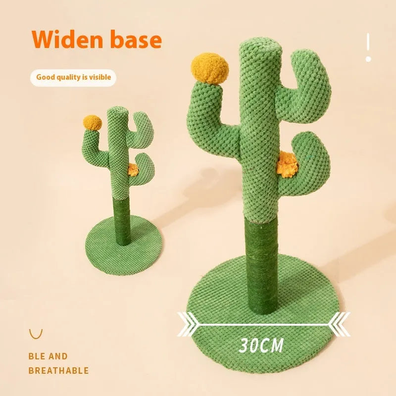 Masson Cactus-shaped cat scratching post and flat coconut tree scratch board on a neutral background.