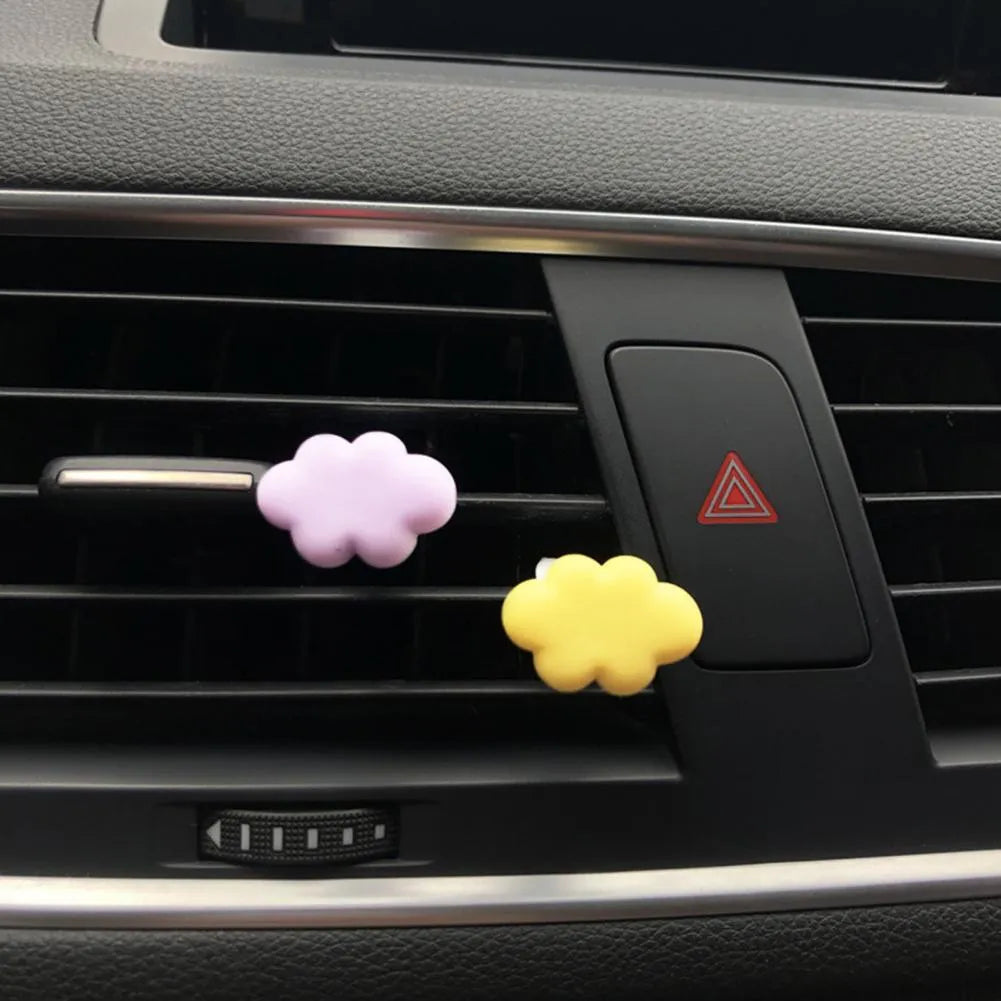 Resin car air vent fragrance clip in six colour options including sky blue and pink