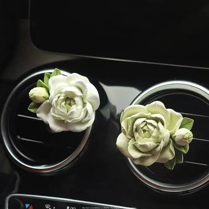 Jasmine car solid air freshener gypsum diffuser with essential oil bottle