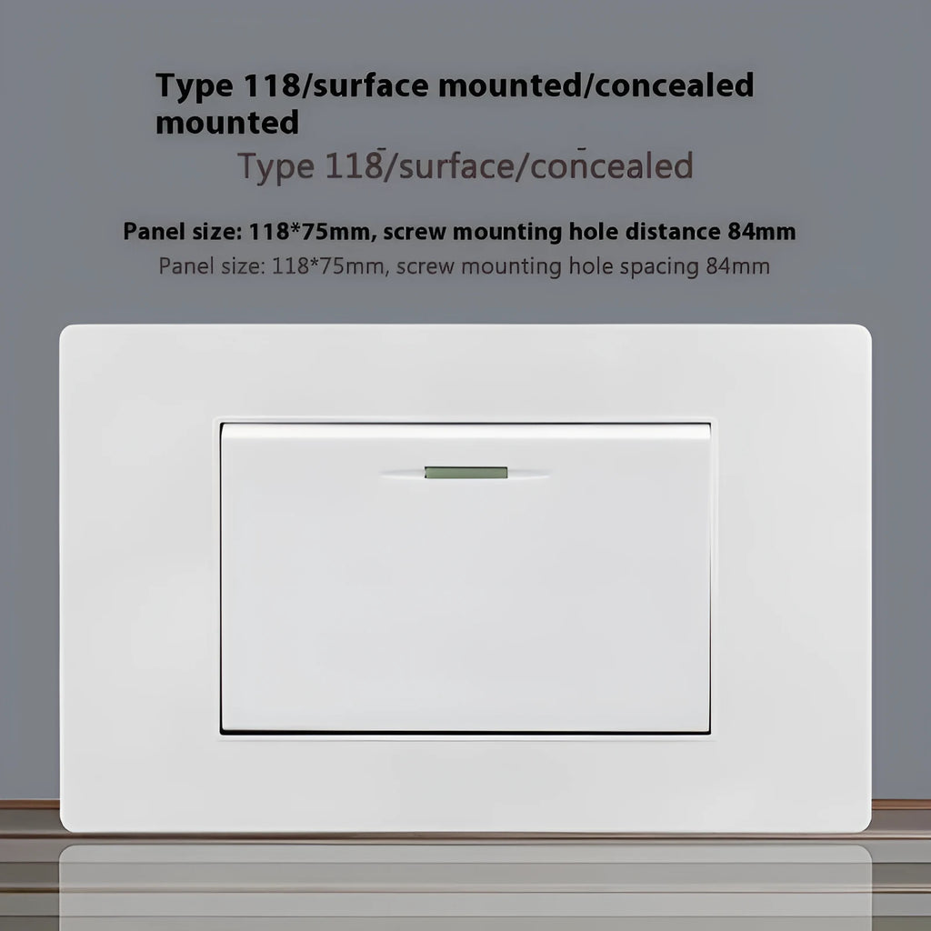 White 118 type 16A Israel socket panel, AC220-250V, 4000W, 118x75mm, CE certified