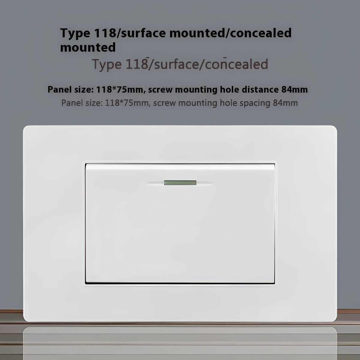 White 118 type 16A Israel socket panel, AC220-250V, 4000W, 118x75mm, CE certified