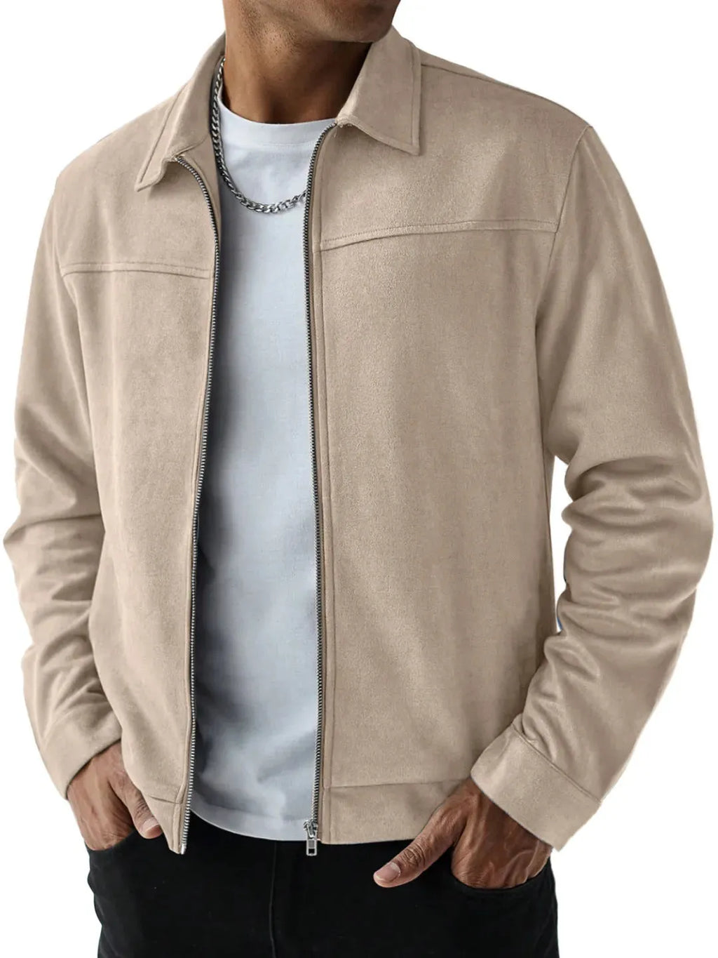 Men's slim fit long sleeve light business jacket with polyester lining, shown in one of ten colours and sizes S to 5XL