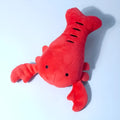 Red squeaky lobster stuffed dog toy for small and medium breed dogs