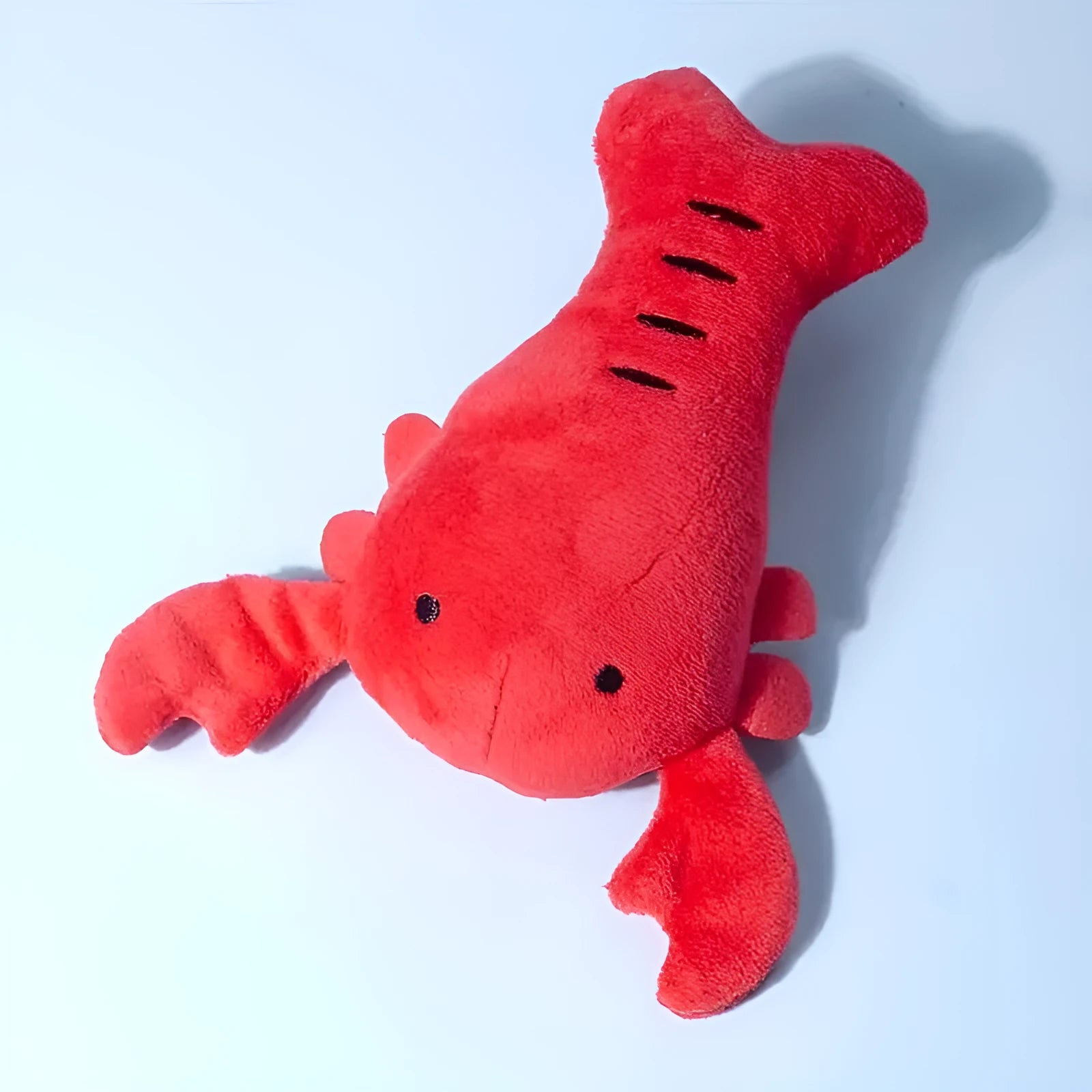 Red squeaky lobster stuffed dog toy for small and medium breed dogs