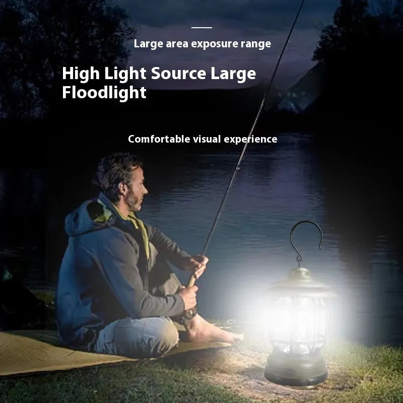 Portable camping lantern headlamp in dark green, black, or red colours with super bright illumination for hands-free use