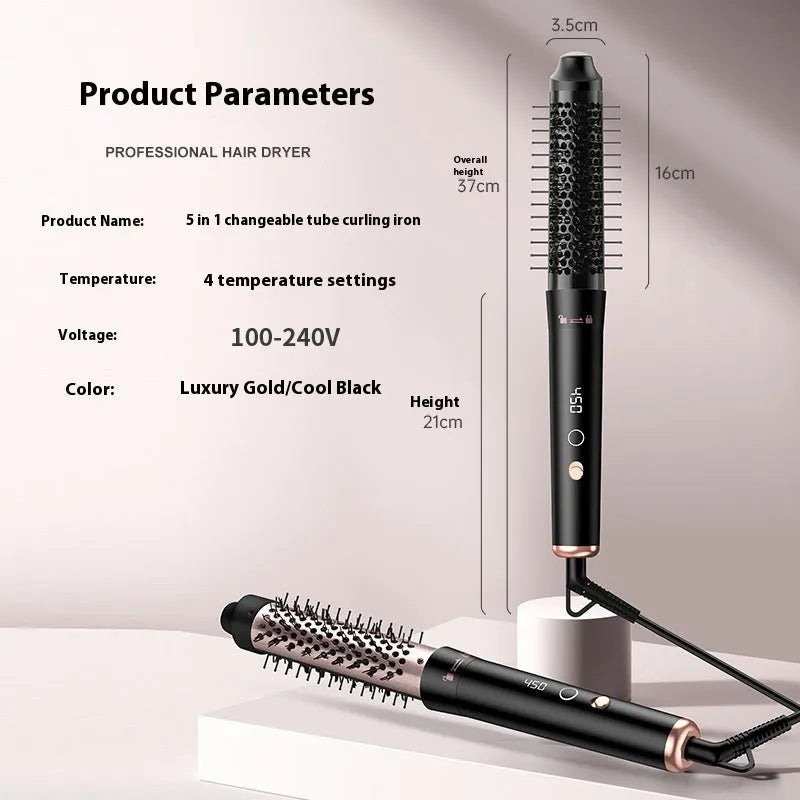 Automatic large wave hair curler in rose gold or black with 1000W power and dual voltage compatibility