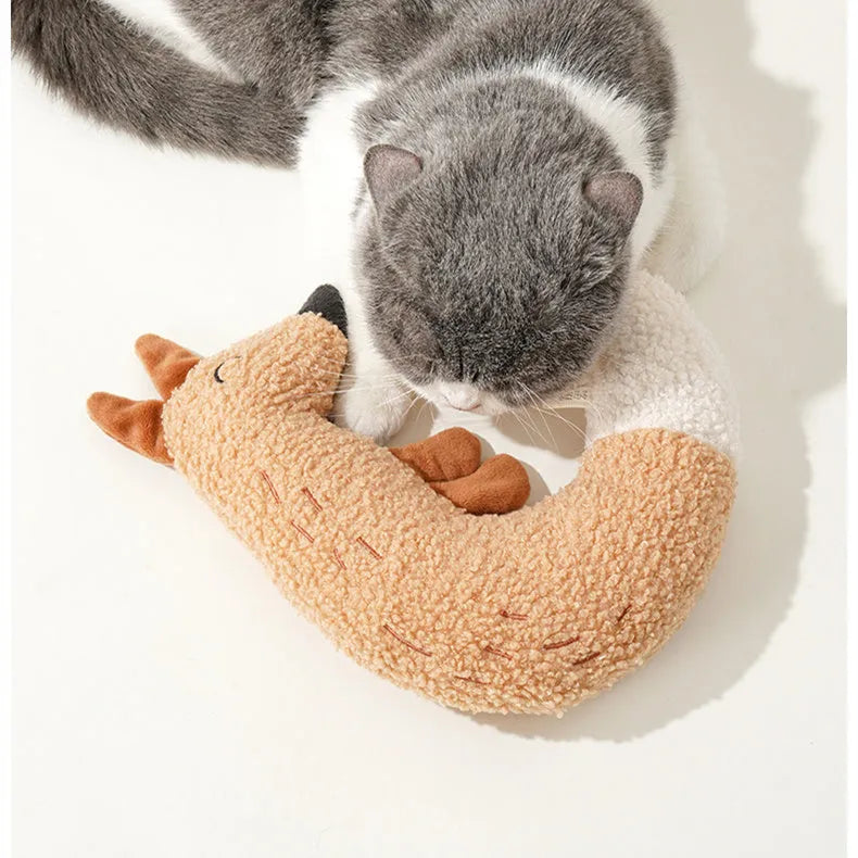 Cartoon fox and duckling pet chew toys with teddy velvet fabric construction
