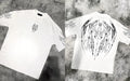Dark colour plus size cotton short sleeve t-shirt with loose fit and gilding craft detail