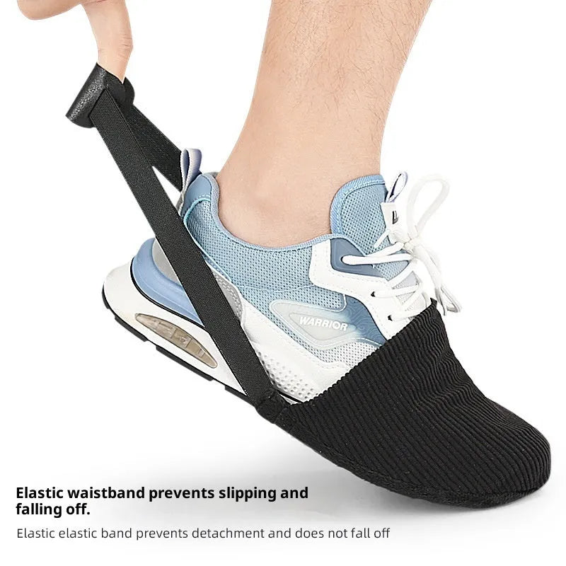 Black bowling shoe cover average size made from polyester PU and flannel for indoor sports use