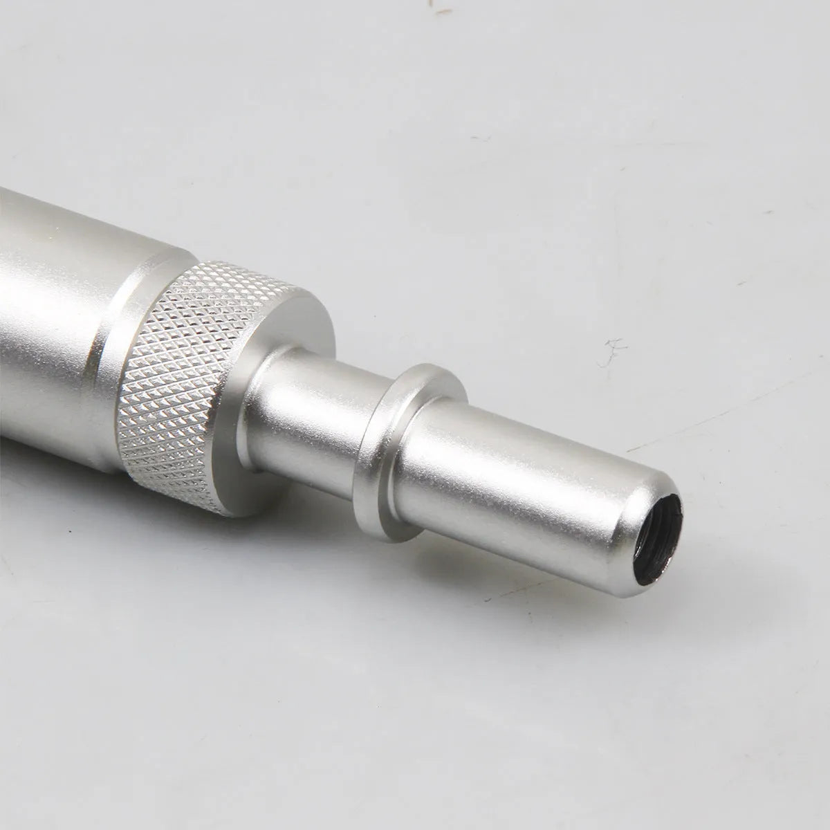 Silver metal transmission refueling joint adapter tool for VW Audi vehicles