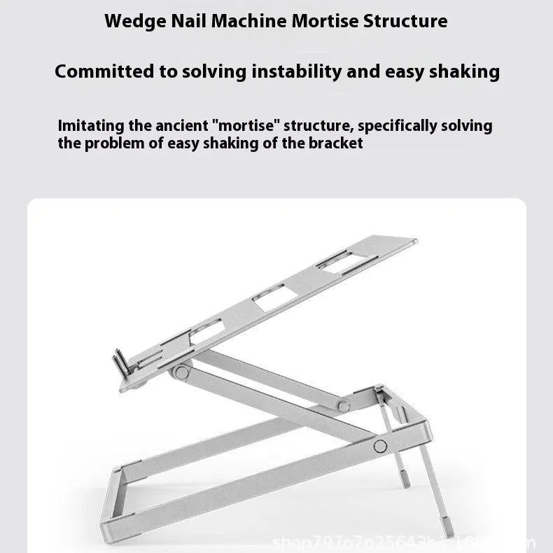 Aluminium alloy folding notebook cooling rack shown in ordinary style colour