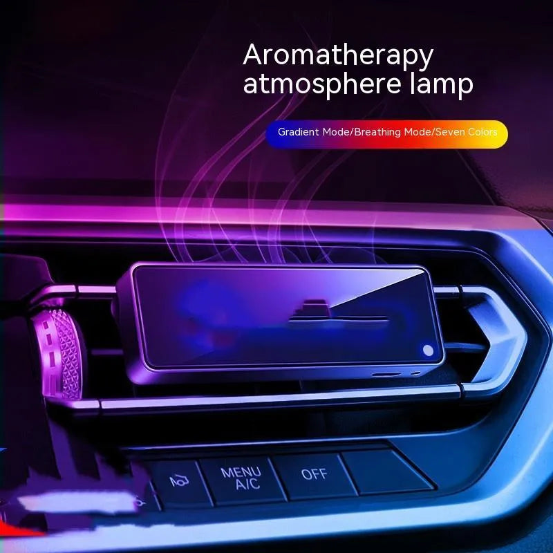 Black car air freshener and LED ambience light unit for vehicle vent mounting