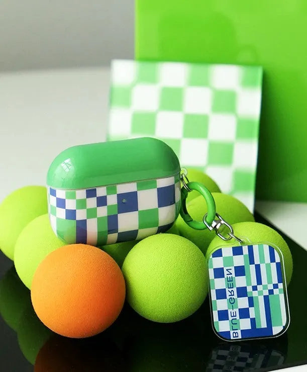 Green grid TPU soft cover for Apple AirPods Pro charging case
