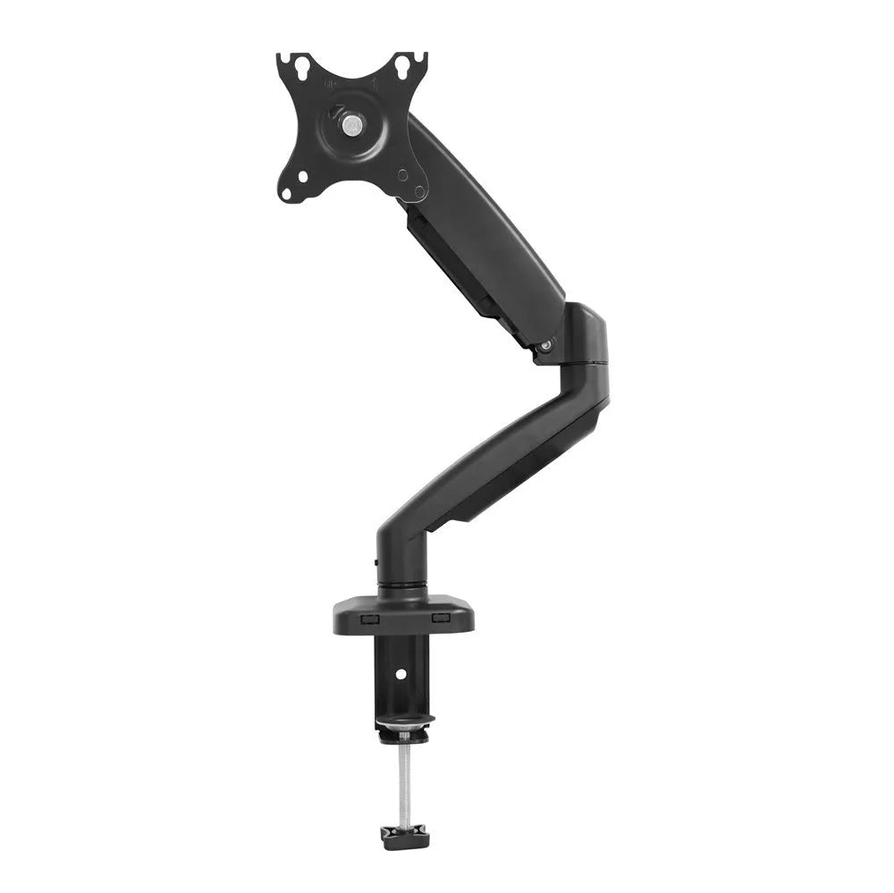 Black LCD screen rotating telescopic bracket elevated on desk