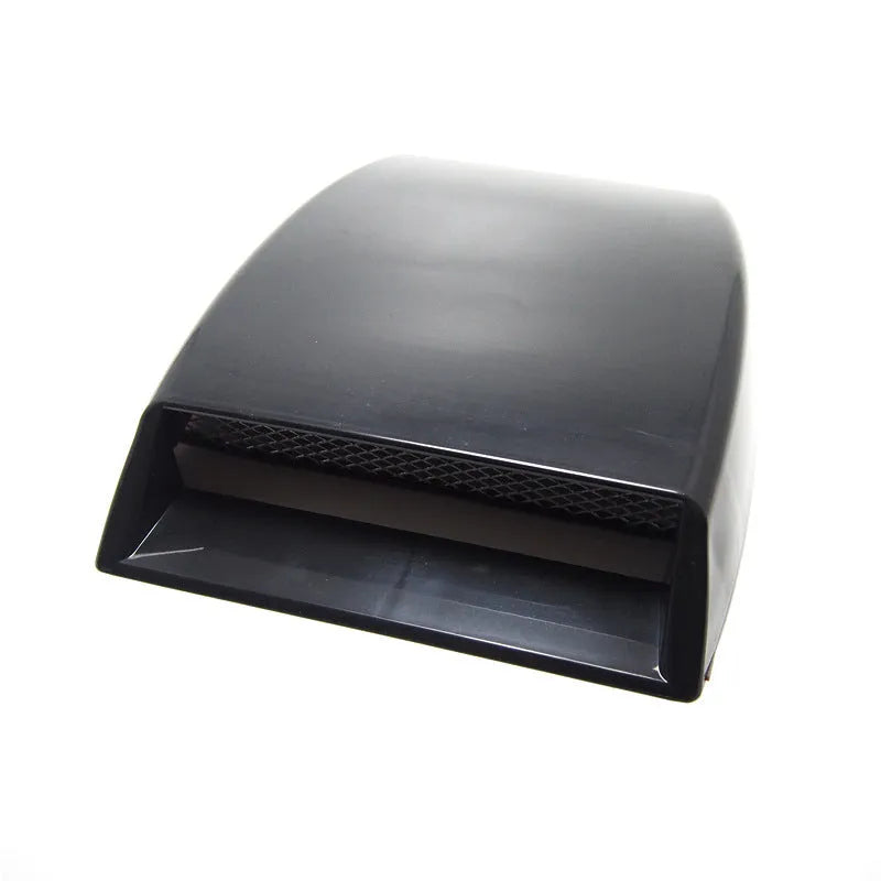 Black ABS plastic simulated car air vent decoration accessory with realistic dimensions.