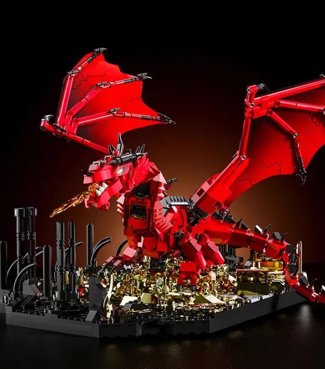 Fire Dragon ruins decoration building blocks set with small particles, high difficulty, for ages 14 and over