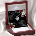 Rosewood lamp box gift set with hollow heart-shaped zircon pendant necklace on copper white gold plated chain