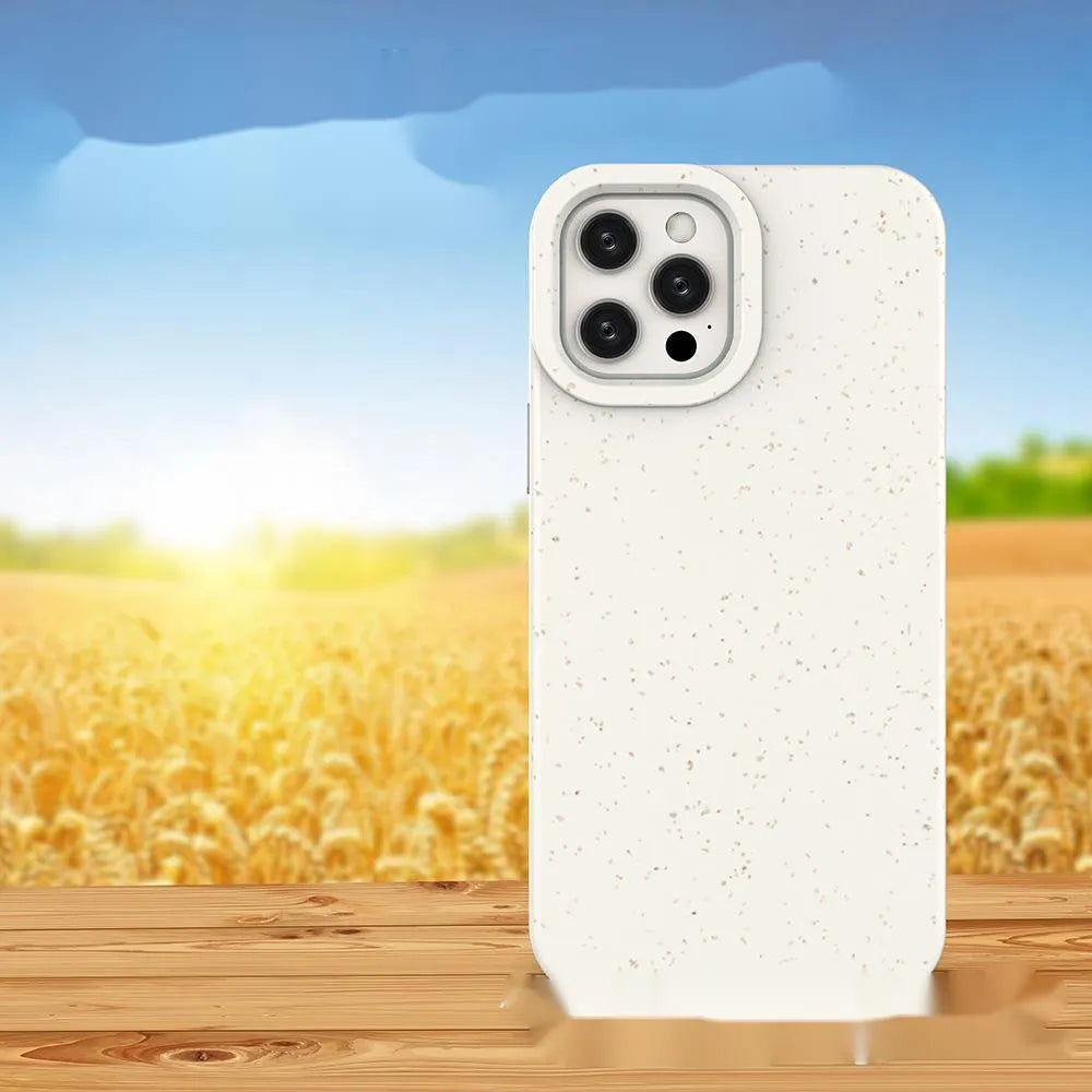Wheat straw PLA fully degradable mobile phone case for iPhone in black colour