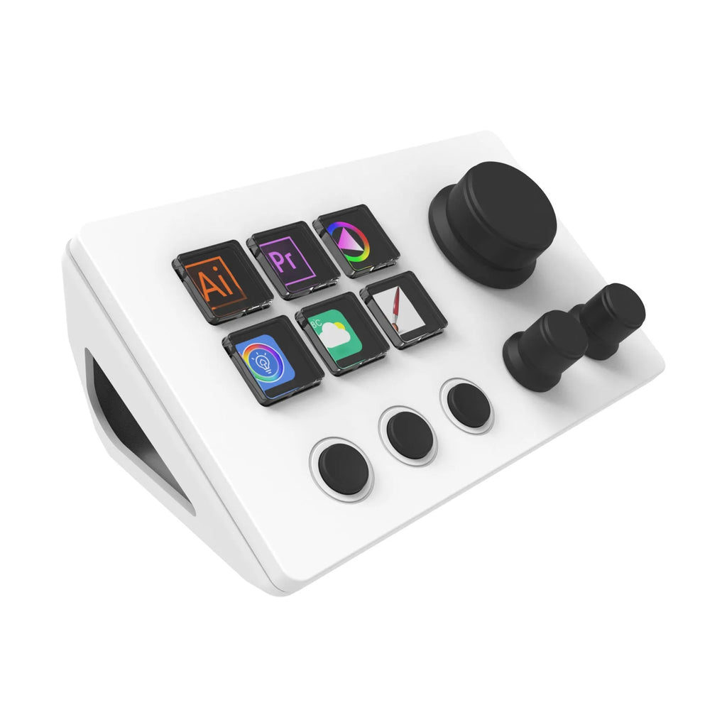 Visual Keyboard N3 programmable macro keypad in black or white with 30 keys and USB cable