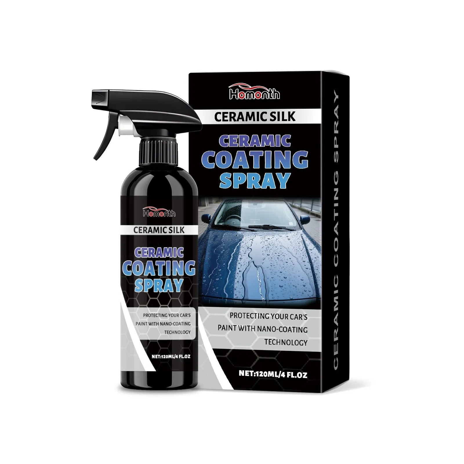 120ml ceramic coating spray bottle for vehicle surface protection and gloss enhancement