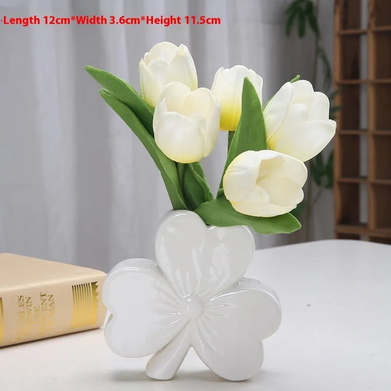 European-style white porcelain ceramic vase in pink, red, light green or white colours