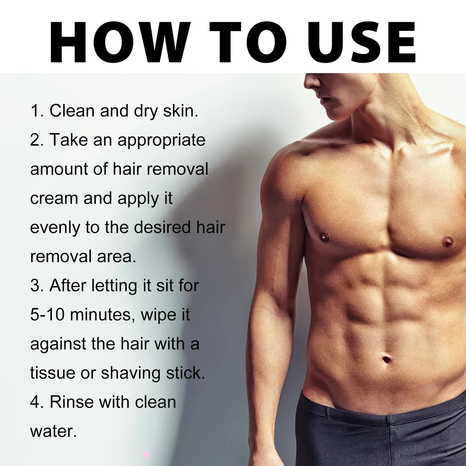 Men's hair removal cream tube for beard armpit hand leg depilation with mild formula 100ml