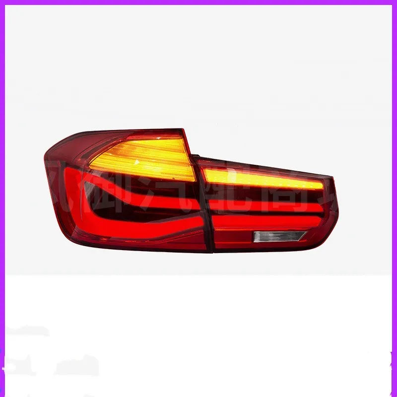 BMW 3 Series tail light assembly with streamer design and LED running lights for 2012-2015 models
