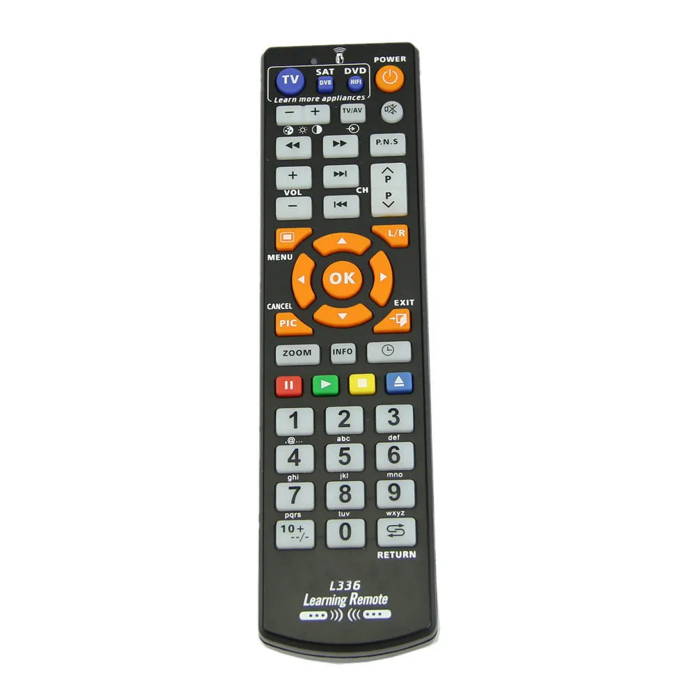 L336 black learning remote control with full key programming and 8 metre range