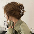 Korean style bow barrette hair clip with alloy grip back in silver or gold colour