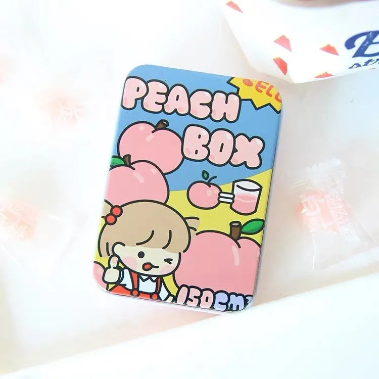 Small iron storage box with rainbow rabbit design for stickers and hand account materials