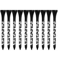 Black skull print bamboo golf dowel pins in 70mm and 83mm sizes, set of 10 spike accessories