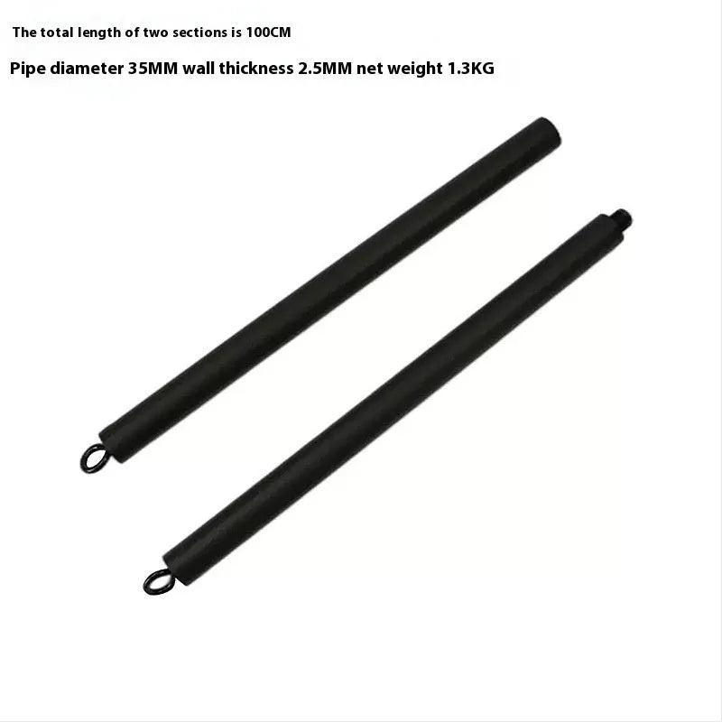 Two-segment push-and-pull fitness resistance bar for strength training exercises