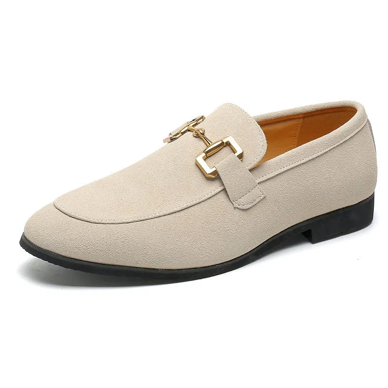 Men's black PU suede look Gommino driving shoes casual slip-on loafers