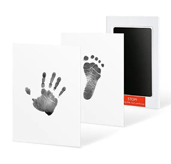 Baby hand and foot print kit with non-toxic disposable ink pad and 35x18cm photo frame