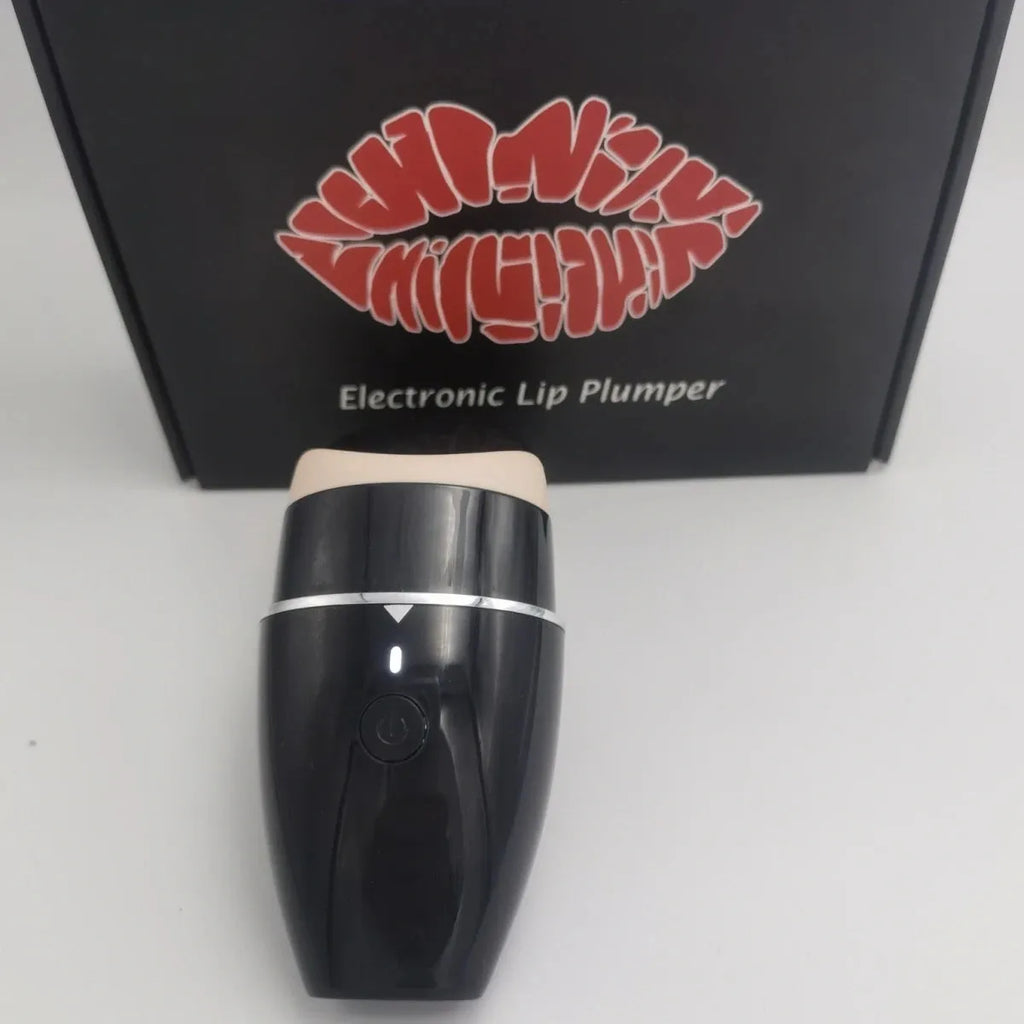 Electric silicone lip plumper device with 3-speed adjustment in black or white colour