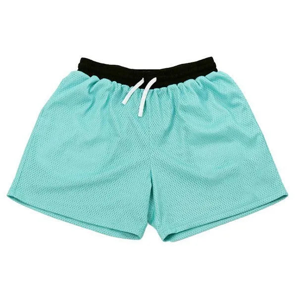 Men's solid colour mesh quick-drying sports shorts for summer running and fitness activities