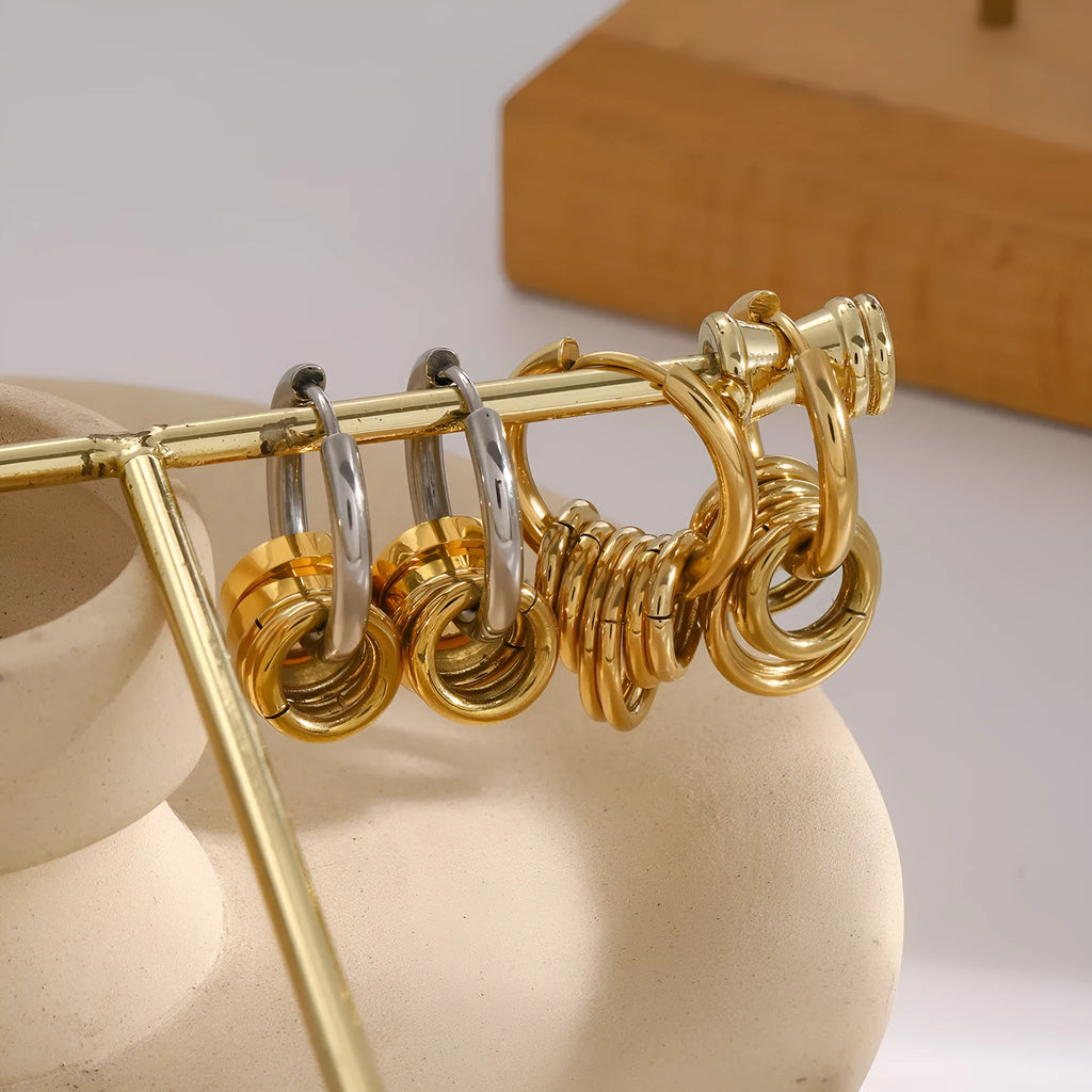 Stainless steel electroplated colour matching earrings with ins style design