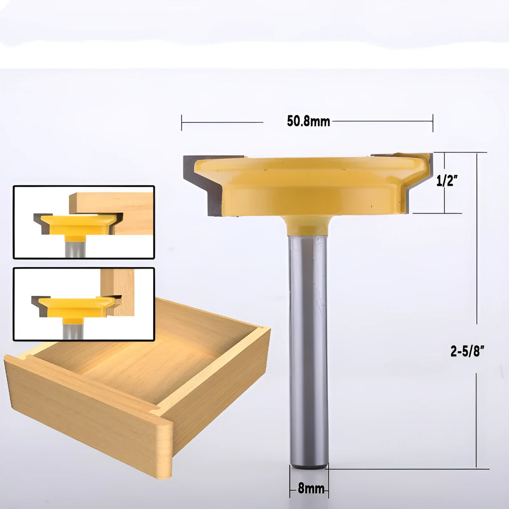 CHWJW 8mm shank straight rail and stile router bit with yellow hard alloy body