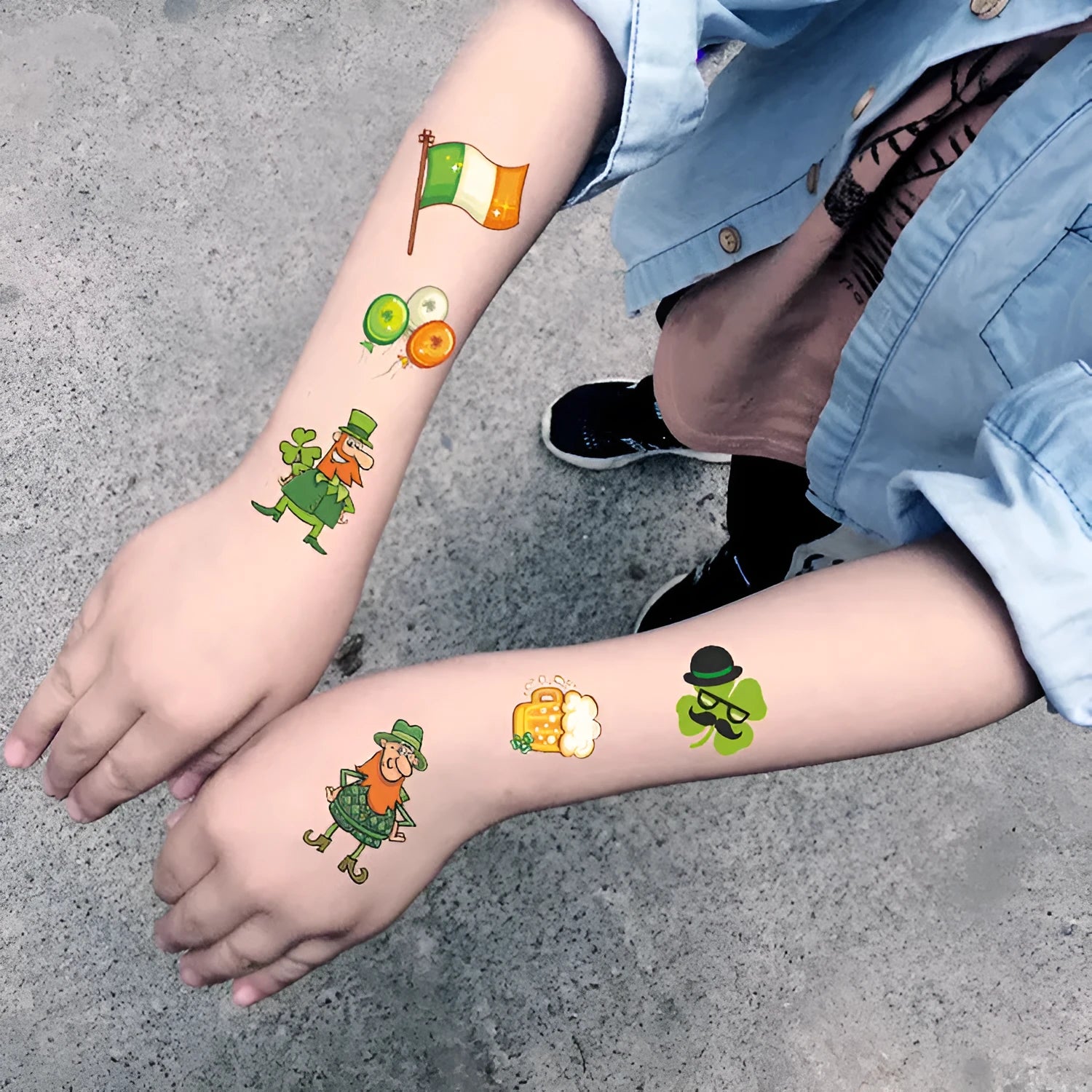 Irish festival tattoo sticker paper with St. Patrick's Day clover design for water transfer application