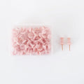 Morandi colour push pins set with star, button, and round head designs in green, grey, and pink colours