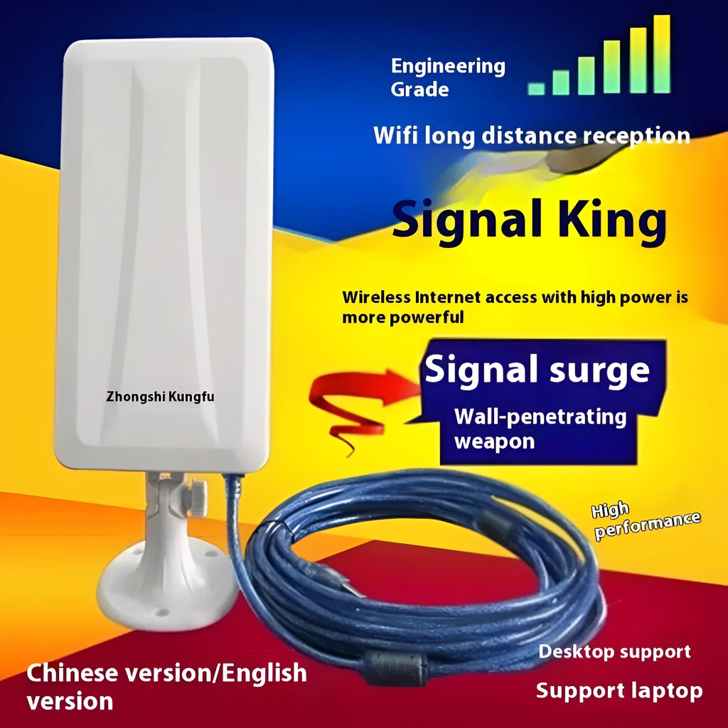 White plastic high power USB wireless network adapter for desktop computers