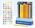 Boxed set of 72 or 126 art colour pencils with basswood barrels for student painting and exam work