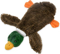 Green wild duck design stuffless dog chew toy with squeakers
