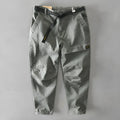 Men's casual Japanese overalls in cotton with elastic waist, shown in khaki colour