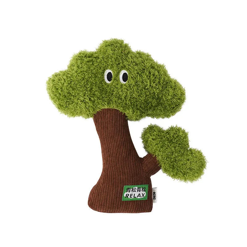 Pine tree design catnip toy with teasing stick for cat play