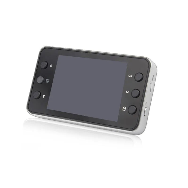 K6000 black hidden car driving recorder with 140 degree front lens mounted behind rearview mirror