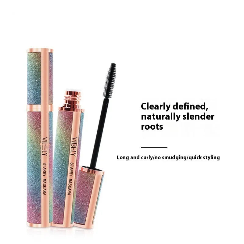 4D waterproof black mascara tube showing English packaging for export sales