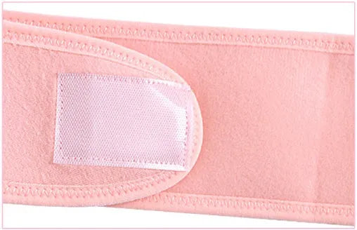 Cotton pre-pregnancy support belt in pink, with adjustable length and telescopic elasticity for stomach lift